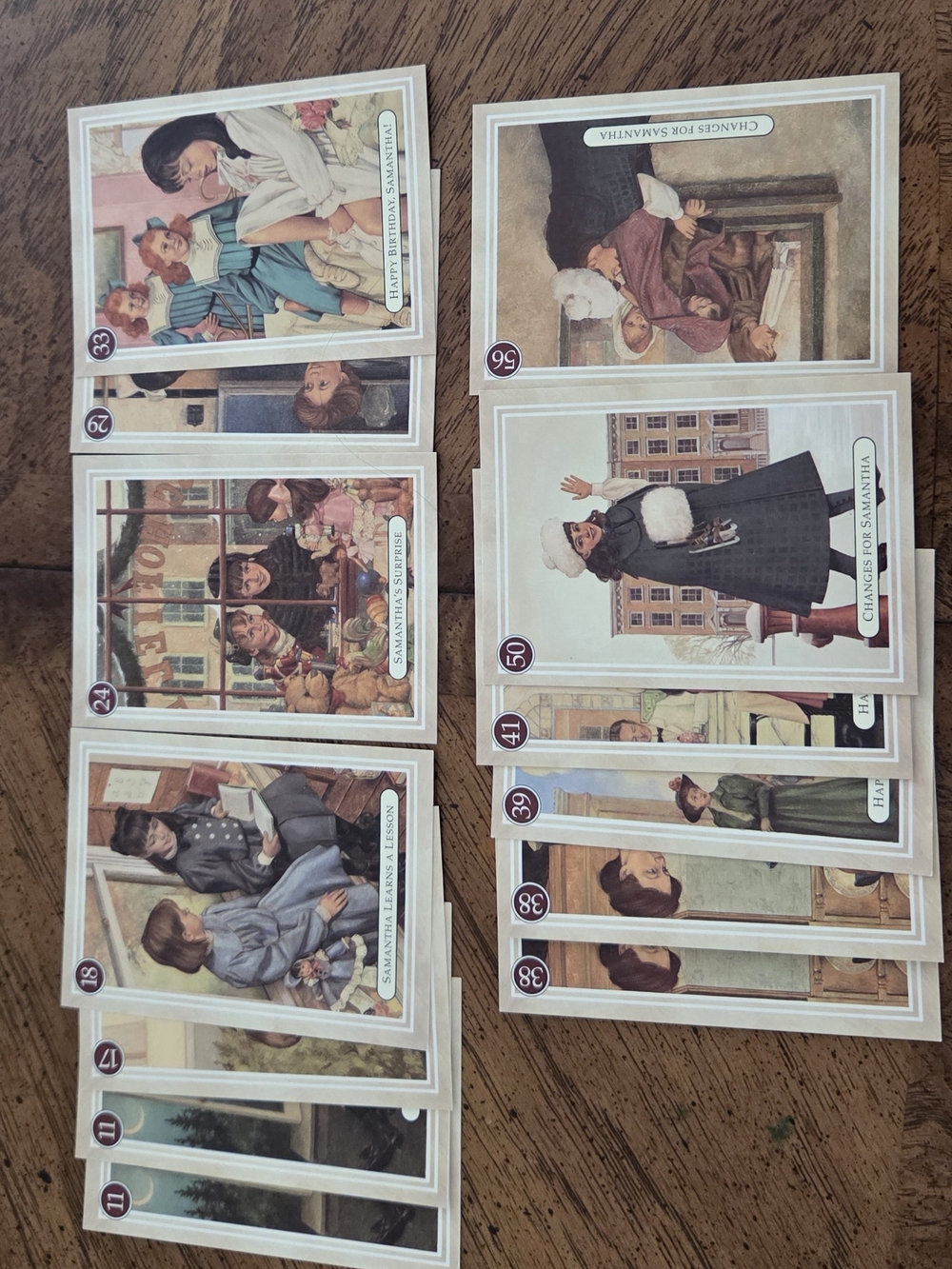 Vintage 1994 American Girl Samantha Parkington Trading Card Lot (13 Cards Total)